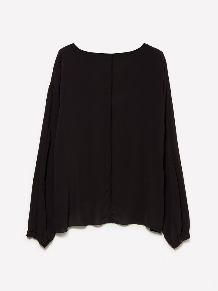 Black oversized blouse - women's blouses - Black | Sisley image number 6